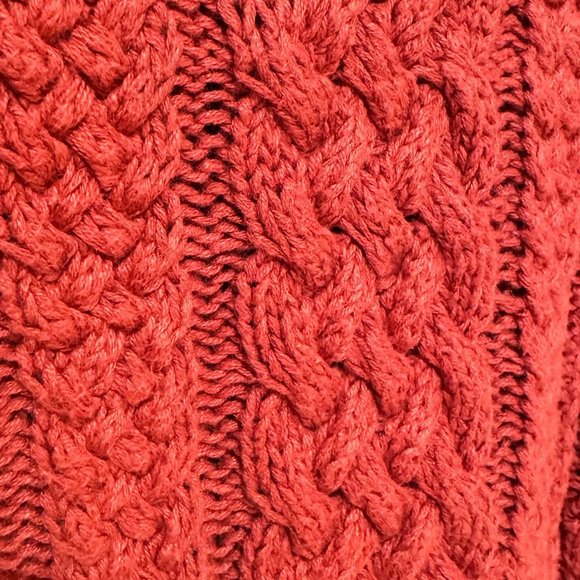 Vintage Structure Mauve Cable Knit Crew Neck‎ Sweater - Size Medium - Picture 4 of 9